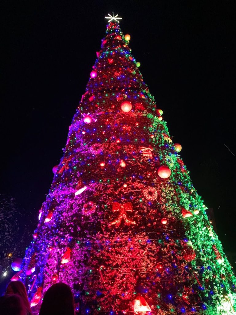 Paine enciende gigante árbol de Navidad y Viejito Pascuero visita la comuna