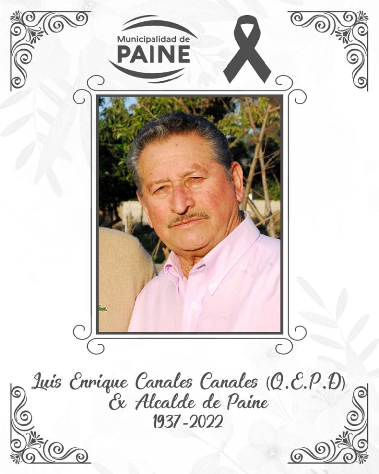 Paine lamenta muerte del exalcalde Enrique Canales Canales