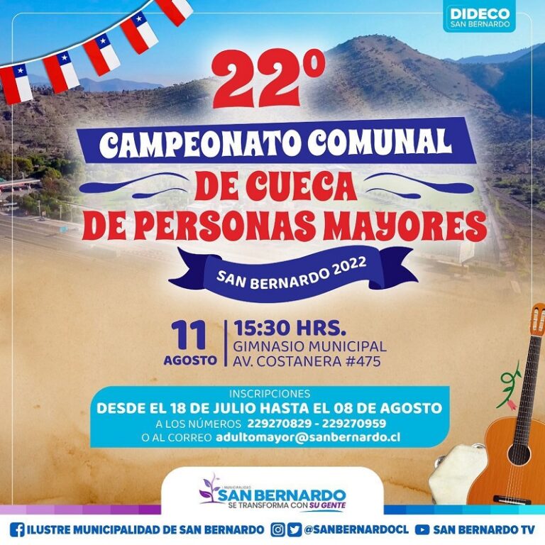 Adultos mayores animarán su 22° Campeonato de Cueca