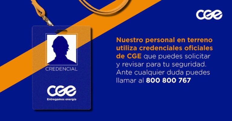CGE reitera protocolo de identificación de personal contratista y funcionarios de la compañía