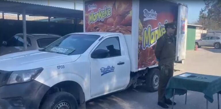 Carabineros recupera camioneta robada con toda su carga y detiene a delincuente