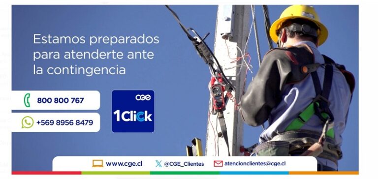 CGE activa plan de acción preventivo ante sistema frontal que afectará a Región Metropolitana