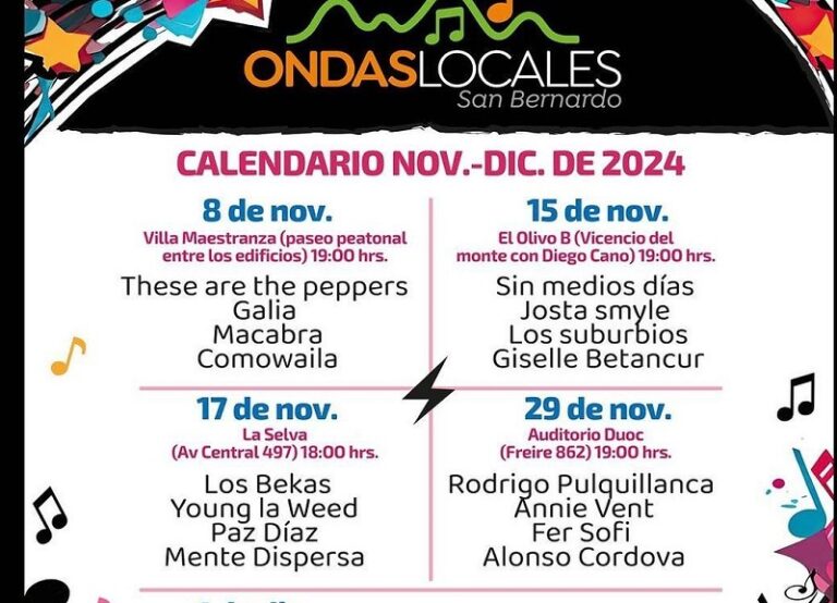 “Ondas Locales”, el circuito de intervenciones musicales, continúa su periplo por San Bernardo